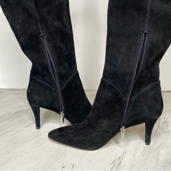 Vince Camuto Seselti Black Suede Pointy Toe Tall Boot 8 1/2 M - Picture 7 of 16